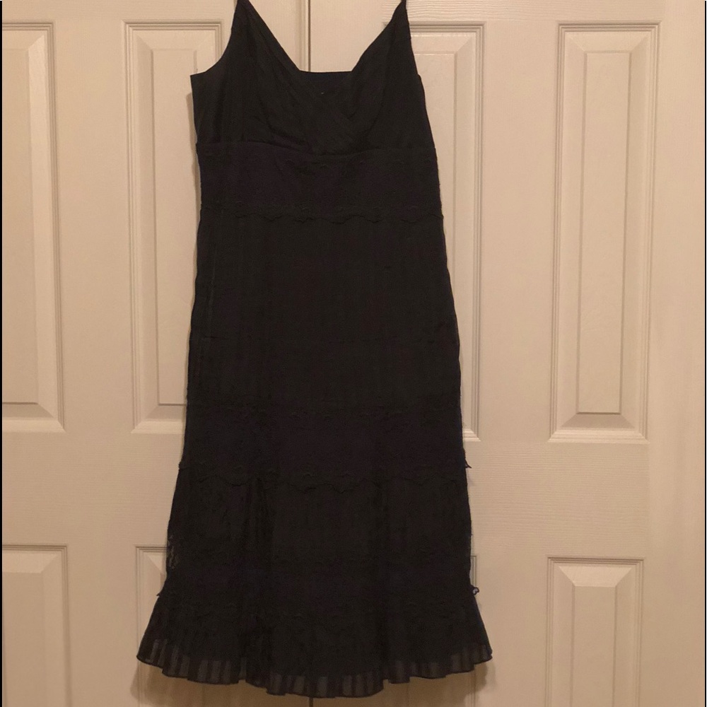Navy Spaghetti Strap Lace Dress